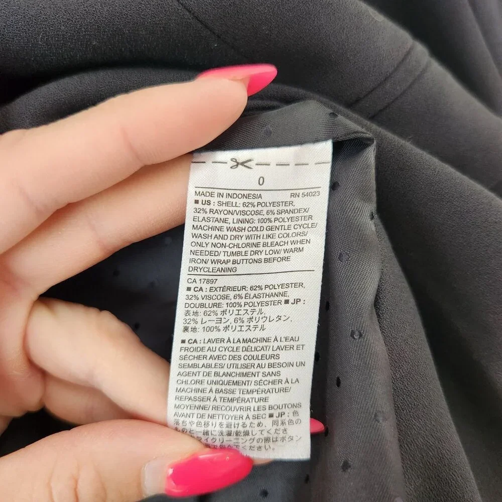 Banana Republic Black Blazer Jacket Career Professional Fitted Women's 0